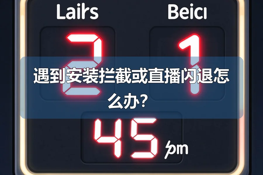 遇到安装拦截或直播闪退怎么办？